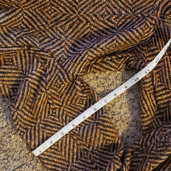 Free People brown 70s print geometic peplum blanket jacket womens 10 - Picture 11 of 12